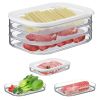 2Pcs Deli Meat Container With Lid for Fridge Stackable Bacon Container Clear Food Storage Box with Lid Meal Prep Container for Lunch Meat Salami Cold