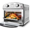 Stainless Steel 12-Liter Air Fryer, Dual Knob Control, 450°F Temperature Range, 60-Min Timer, Presets for French Fries, Pizza, Chicken, Fish