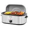 VEVOR Roaster Oven, 24QT Electric Turkey Roaster Oven, 150-450°F Adjustable Temperature Electric Roasting Pan with 3 Bin Buffet Server