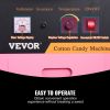 VEVOR Electric Cotton Candy Machine Cart with Bubble Cover Shield, 1000W Commercial Floss Maker with Stainless Steel Bowl, Sugar Scoop and Drawer