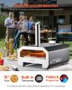 Dual Fuel Pizza Oven Outdoor, 16 in Wood Fire & Propane Gas Pizza Oven, Portable Pellet & Propane Pizza-Maker with Thermometer