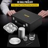VEVOR Ice Ball Press Kit, Anodized 7075 Aluminum, w/ Silicone Moulds, Large Mat, Stainless Steel Tong & Two Glasses