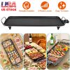 1500W Electric Barbecue Grill Hot Plate Cooking BBQ Griddle Non-Stick Table Top Grill Griddle for Indoor Outdoor Camping Picnic