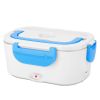 Electric Heating Lunch Box Food Heater Container Travel Thermal Bento Box Portable Food Warmer w/ 2 Removable Compartments 1 Free Spoon 1L